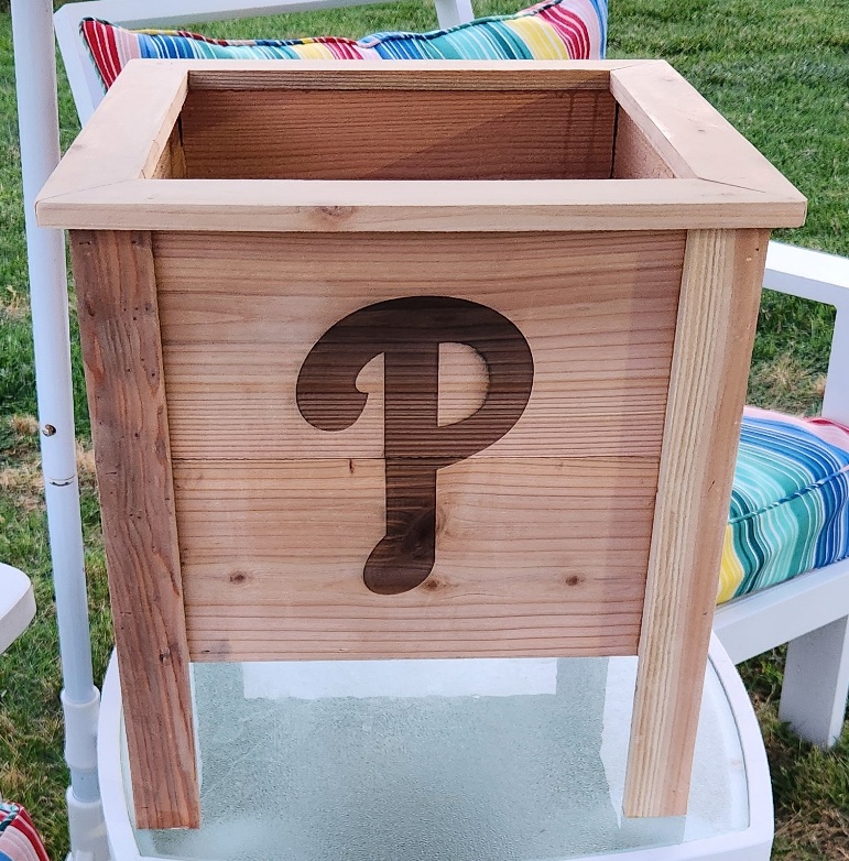 4 sided Philly Sports Teams Planter (Phillies side) - No Finish